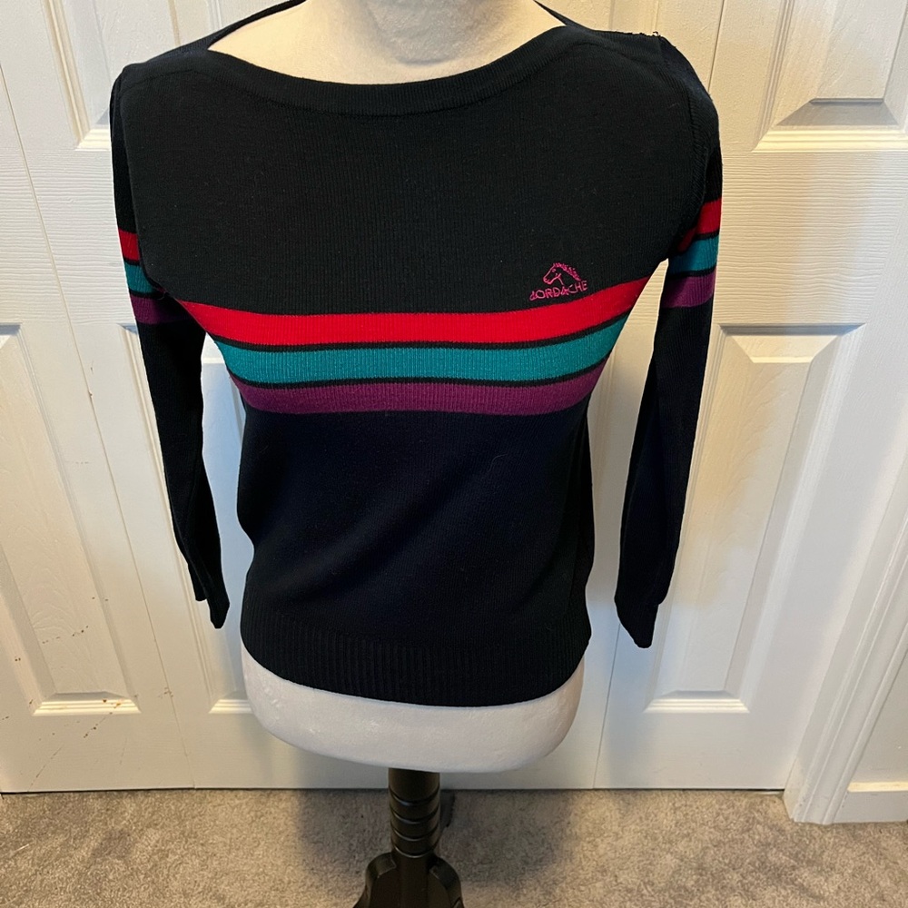 VINTAGE 1970s size S Jordache Women's Striped Sweater